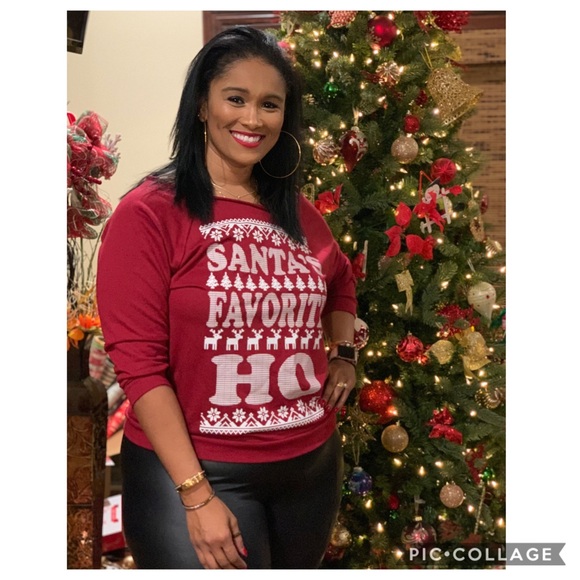 off the shoulder christmas sweatshirt
